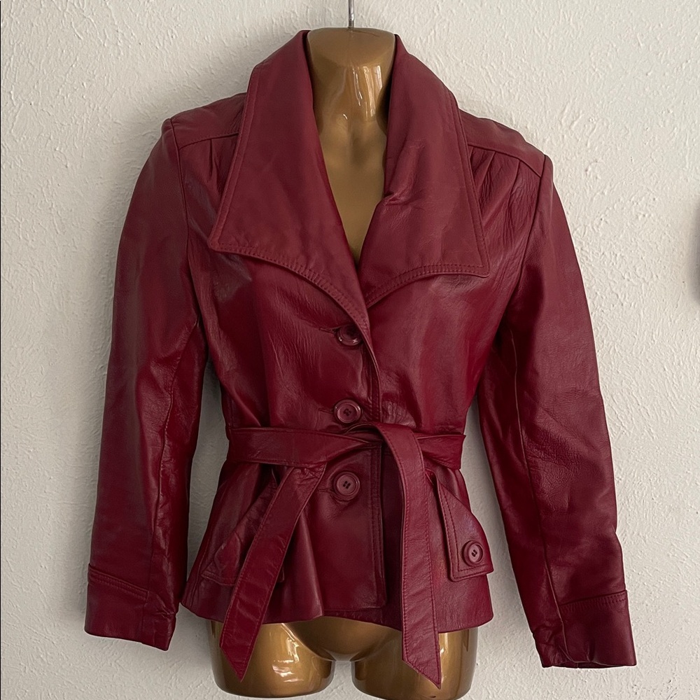 Vintage Women's Red Leather Jacket